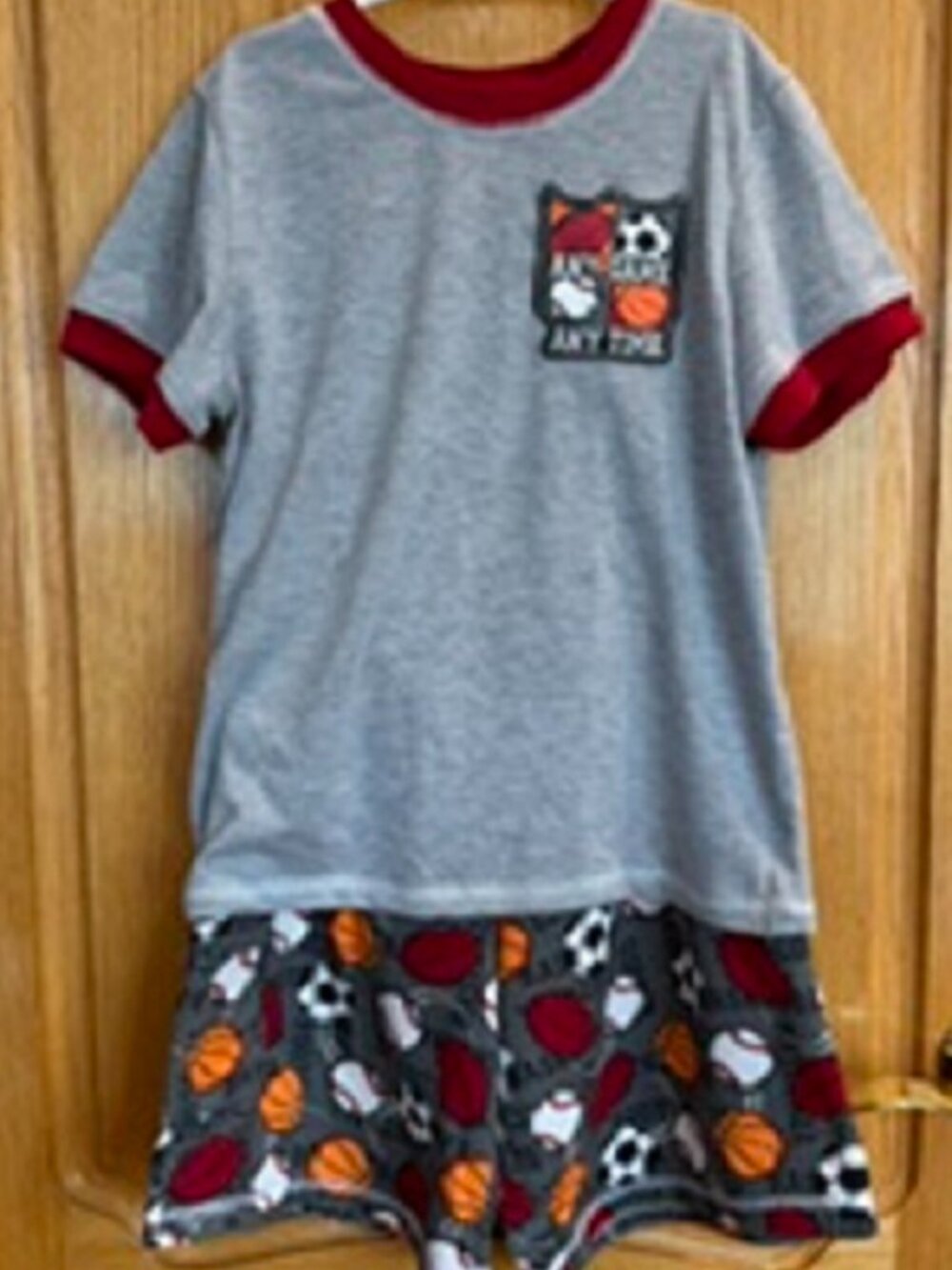 Boys Steve T-Shirt & Shorts Outfit Set Sports Ball Games Graphic Print Sz:XL(14)